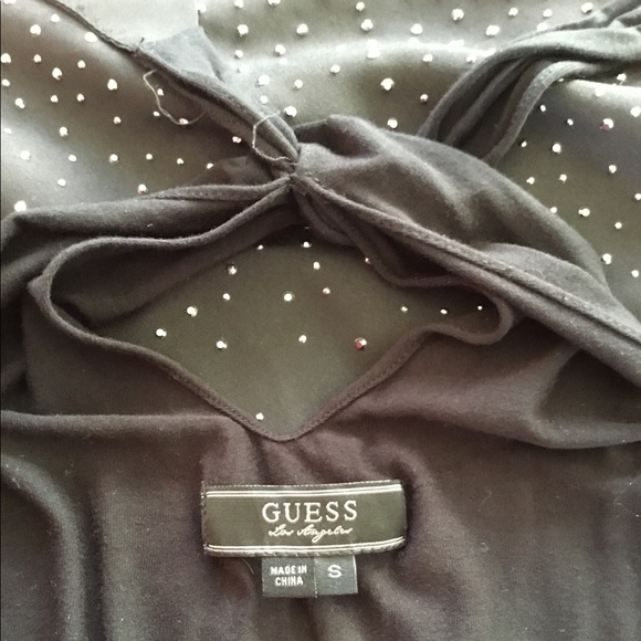 GUESS Embellished Cross Back Dressy Top Sz Small - Picture 6 of 8